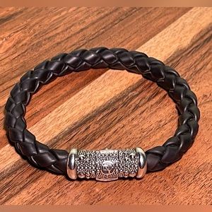 DAVID YURMAN CHEVRON RUBBER BLACK BRACELET 8”  (8mm) “rare design”